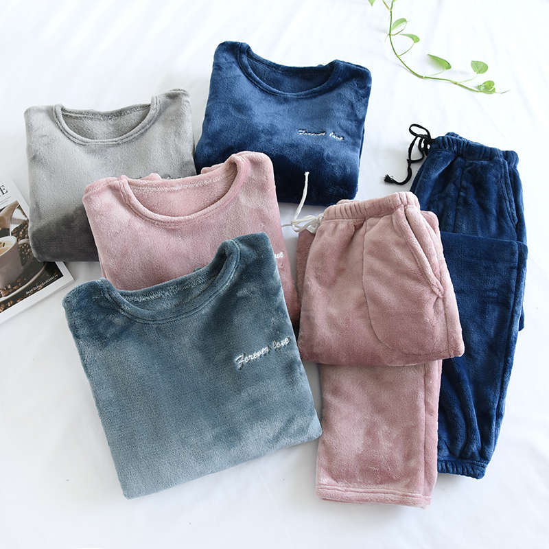 家居服圆领外穿珊瑚绒暖暖睡衣