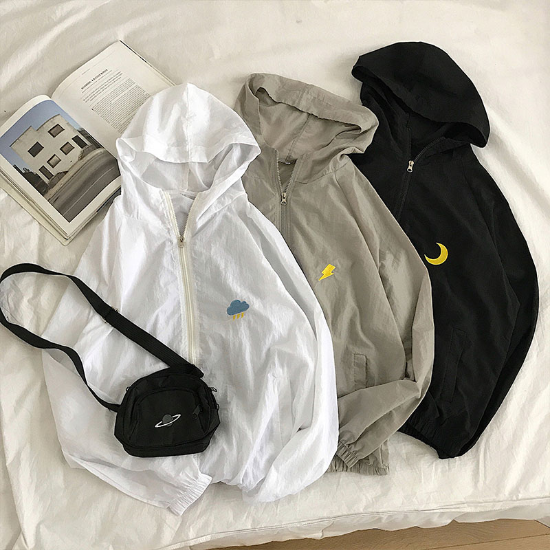 @港风平铺防晒衣服薄款夹克宽松大码连帽开衫外套JK15-特P35控48,男装夹克,星座216(原A116)