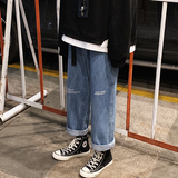@港风秋季牛仔裤老爹裤宽松休闲裤子N99-P60，男装牛仔裤，星座216(原A116)