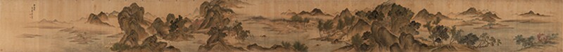 清恽寿平湖山春暖图原大卷轴客厅仿古字画高清复制品微喷范本手卷