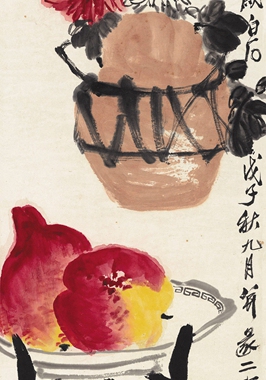 齐白石寿酒近代国画挂轴高清