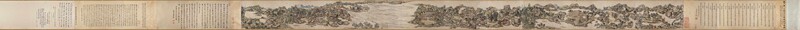 清王原祁辋川图卷原大卷轴装饰画装饰高清复制品微喷范本手卷名画