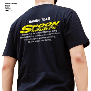 SPOON短袖铃鹿赛道黄蓝信仰车队工作服男女棉质圆领T恤JDM文化衫