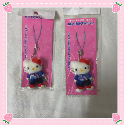 【小衣橱杂货铺】日本带回中古限定HelloKitty店员玩偶小鼻嘎挂件