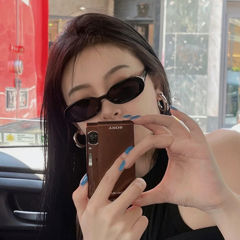 欧美椭圆素颜太阳眼镜