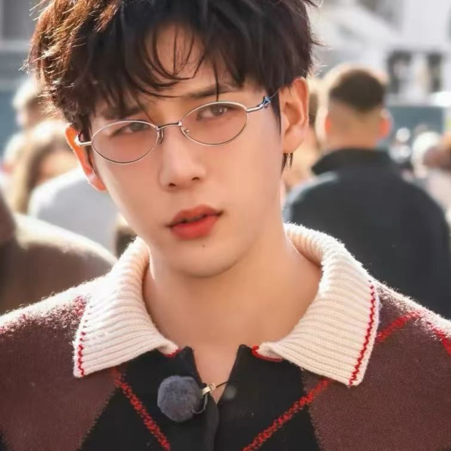 王安宇同款金属小框椭圆浅茶色gm墨镜韩版潮男便携可折叠太阳眼镜