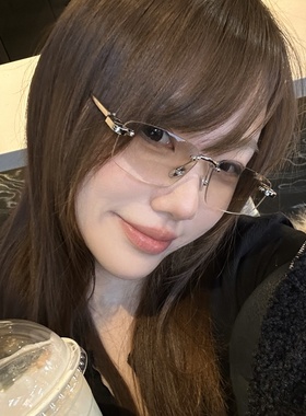 复古Y2K无框水银显瘦方形墨镜女