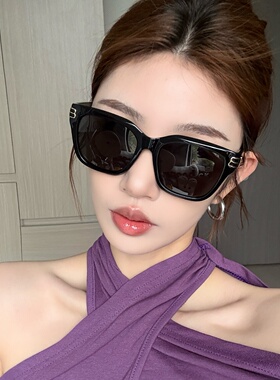 复古大框方形超轻TR偏光女墨镜