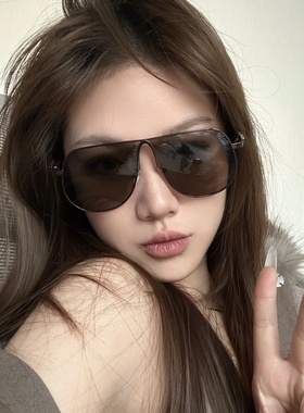 古铜咖色飞行员大框显瘦墨镜女潮