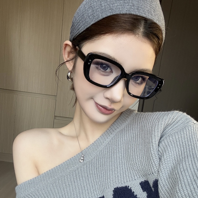 复古大粗框眼镜女素颜防蓝光学生配近视高度数高级网感欧美辣妹风