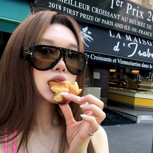 T字大框太阳镜飞行员2026春夏蛤蟆境黑框茶色大气显瘦女欧美墨镜