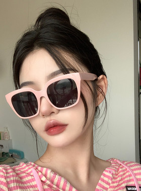 方形嫩粉色墨镜女高级感ins网红太阳镜2025新太阳眼镜潮大框显瘦