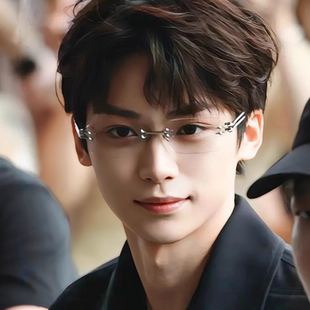 韩版潮男无边框商务痞帅风星星素颜gm眼镜配近视梓渝同款高智感女