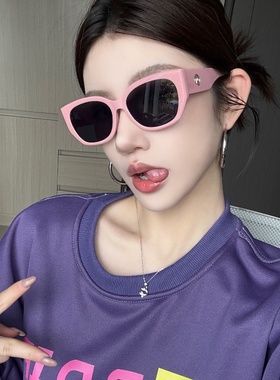 2025复古粉色猫眼墨镜女方圆脸显瘦高级网感少女辣妹欧美风太阳镜