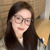 大框TR90韩系茶色眼镜学生配近视高度数素颜方圆脸显瘦超轻网红风