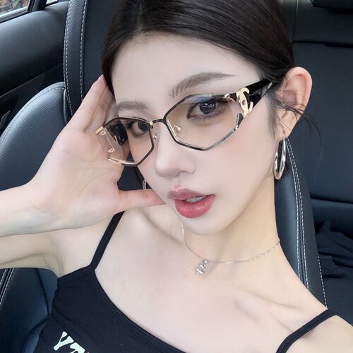 复古金属欧美老钱风镂空渐变墨镜