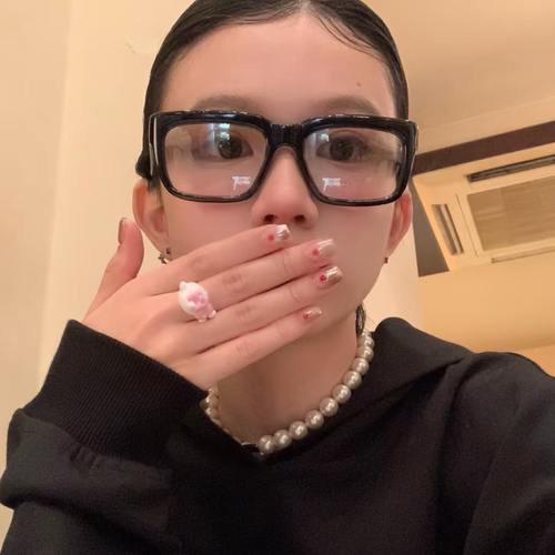 欧美复古大黑框方形近视素颜眼镜