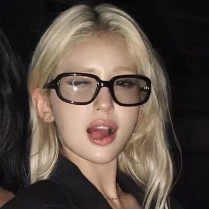 somi同款黑框高智感方圆脸眼镜韩女高辣妹装饰古早素颜配近视度数
