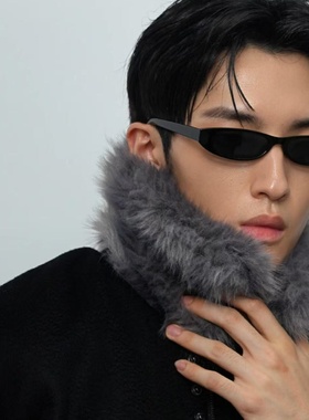 韩版复古黑猫眼小框痞帅太阳镜男