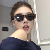 2025复古豹纹宽边大框猫眼墨镜女方圆脸显瘦高级网感欧美风太阳镜