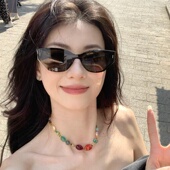 2026春夏机能风连体猫眼墨镜女潮方圆脸显瘦高级感名媛网红太阳镜