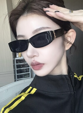 运动户外黑色长方形墨镜女方圆脸显瘦高级感防紫外线欧美太阳眼镜