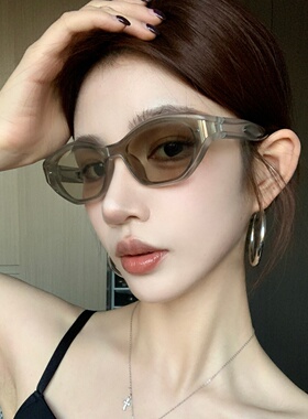 户外登山运动浅灰色骑行墨镜女潮大框方圆脸显瘦欧美防晒太阳眼镜