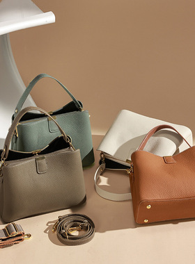 斜挎包包女2026新款斜挎包真皮百搭高级感轻奢小众手提包大容量