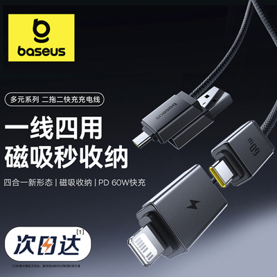 二拖二数据线双typecPD60W
