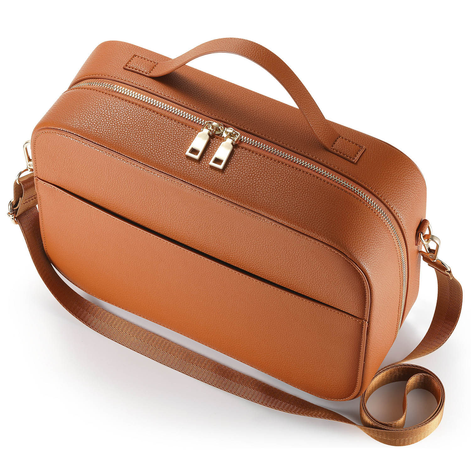 多功能收纳包斜挎包苹果Vision Pro收纳包MR头戴设备电源保护套提手包防摔多层商务超纤皮革肩带新款简约