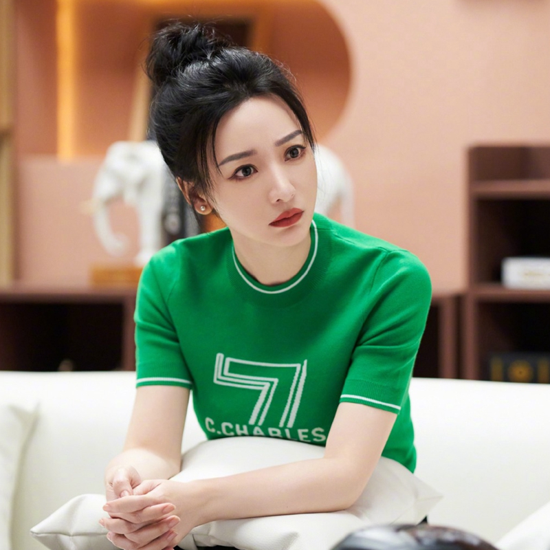 CHESTER CHARLES 女士新品柳岩同款数字短袖气质针织衫香港代购