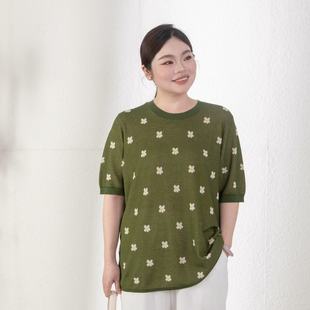 简约风套头针织衫 美丽客栈透气薄款 女夏季 针织衫 短袖