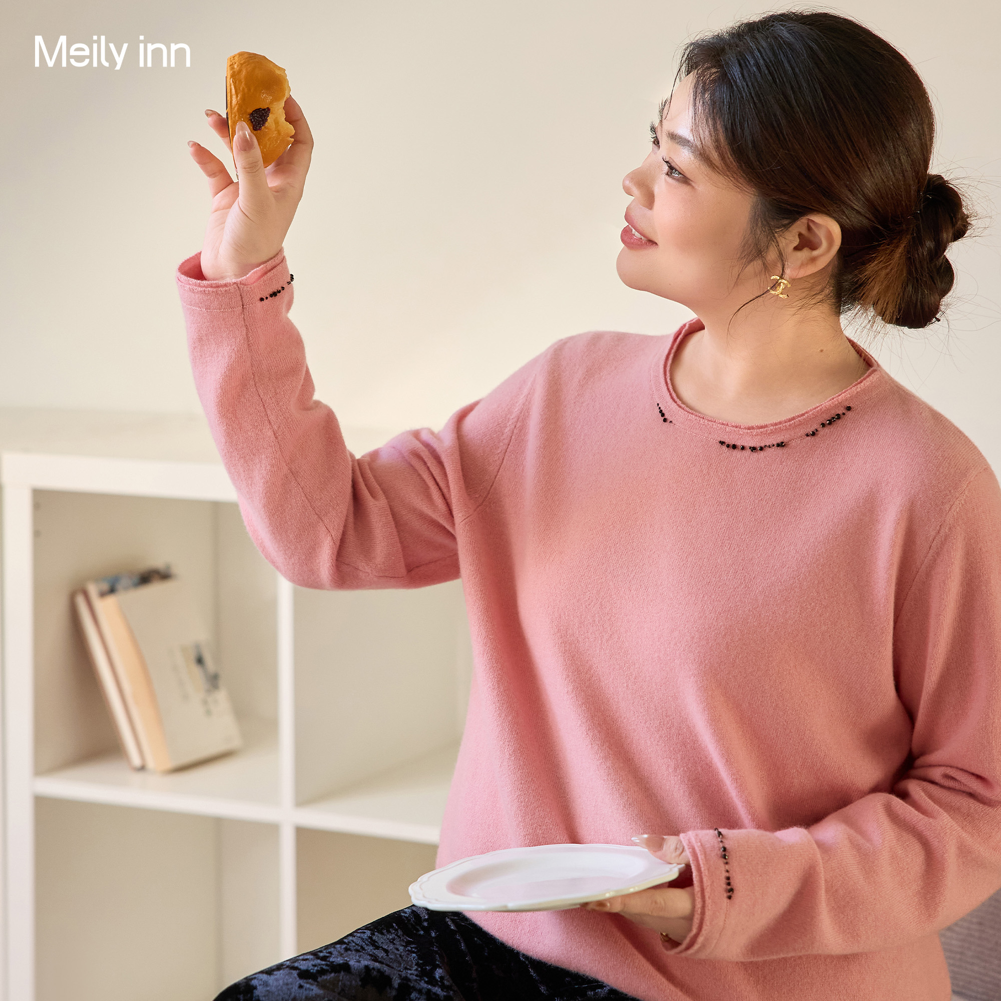 美丽客栈大码女装100%绵羊毛毛衣