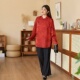 美丽客栈大码 红色上衣2025冬新款 衬衫 女胖mm洋气轻奢高级感新中式