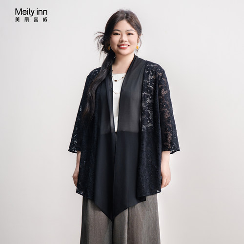 美丽客栈新款V领开襟春雪纺外套