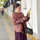 美丽客栈大码 国风盘扣棉衣 胖mm提花色织人丝新中式 女装 2025冬新款