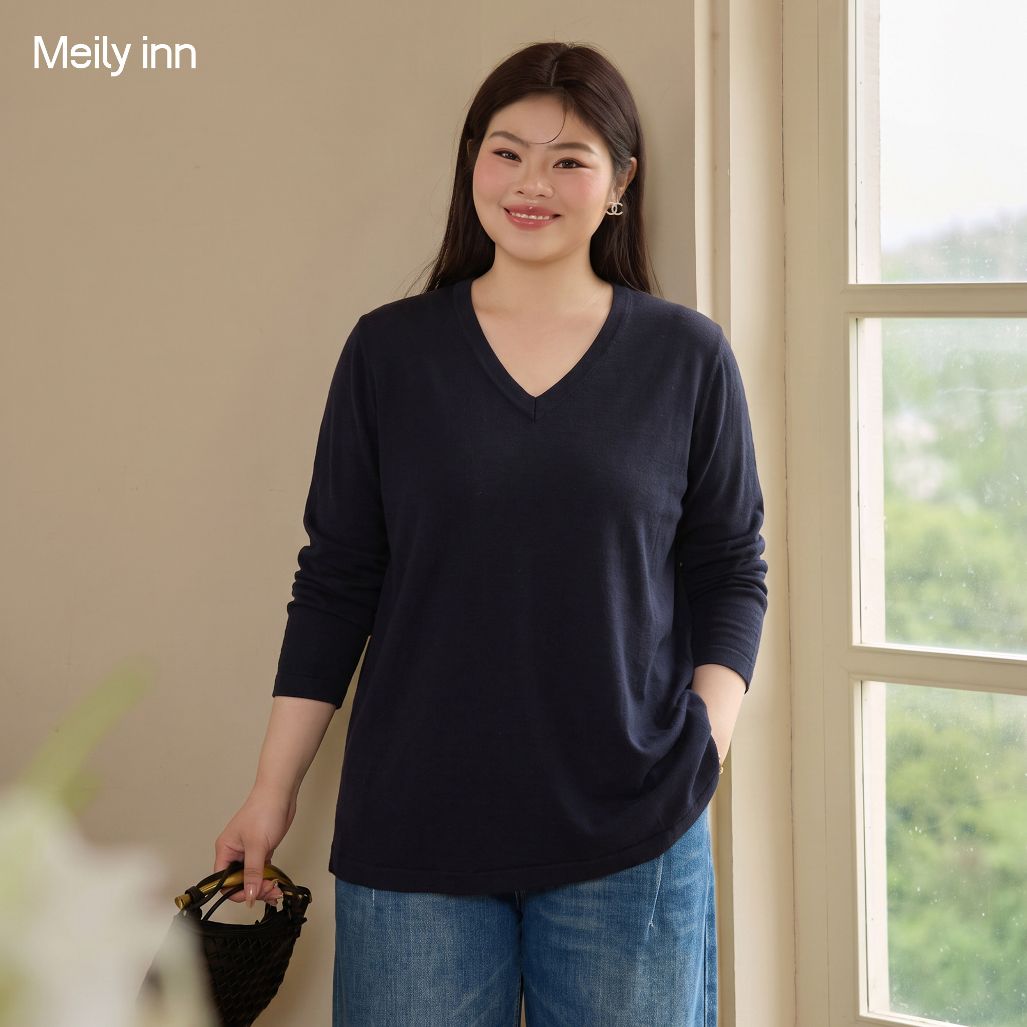 美丽客栈高端大码女装100%绵羊毛薄款针织衫2026秋新款胖mm200斤