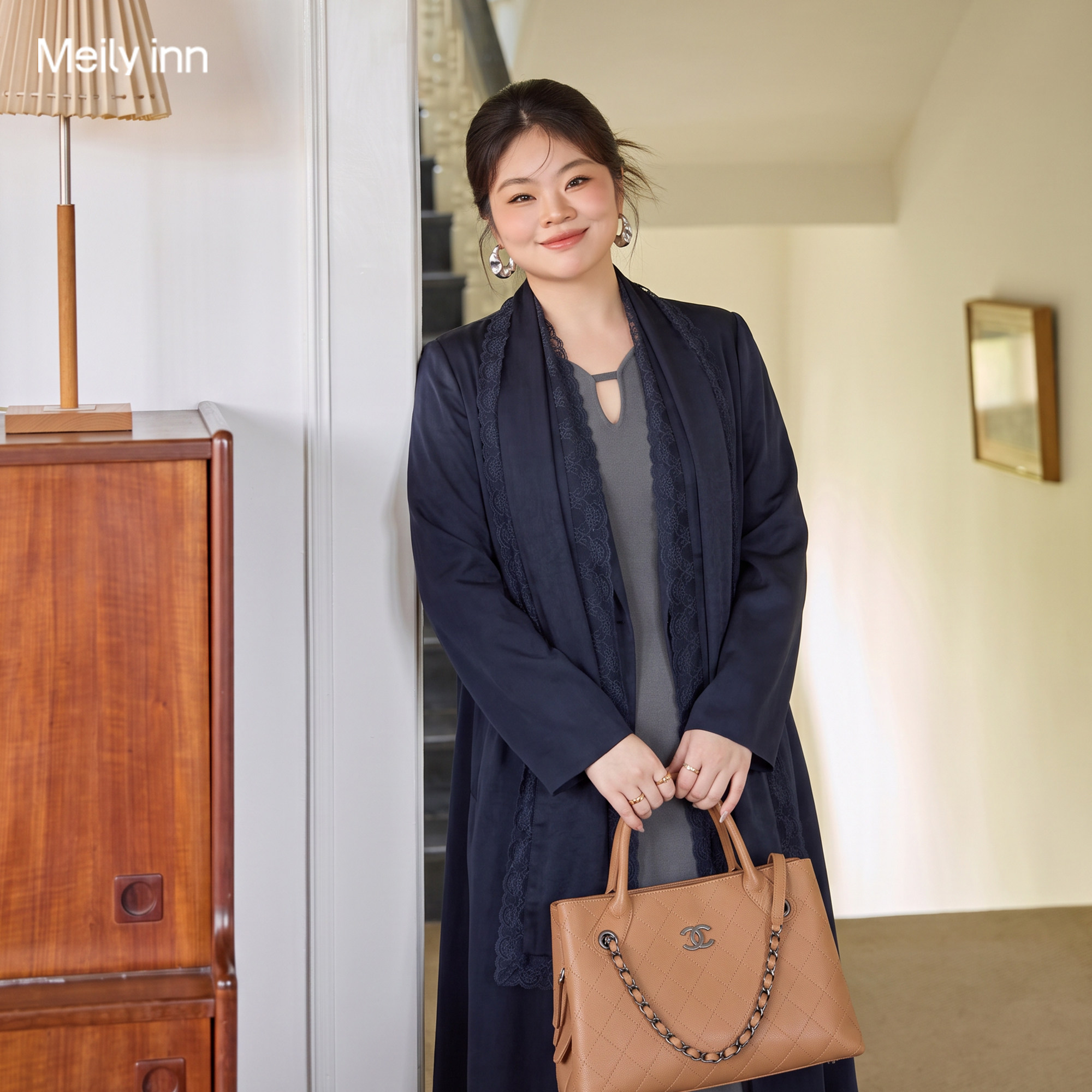 美丽客栈高端大码女装高级感风衣外套2026秋季新款胖mm200斤显瘦