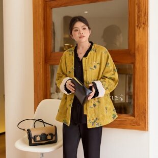 美丽客栈高端大码冬装棉服女胖mm200斤轻奢质感显瘦宽松提花外套