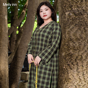 微胖妹妹显瘦高级感开衫 美丽客栈高端大码 新款 连衣裙2025秋季 女装