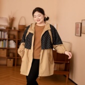 风衣女胖mm200斤宽松显瘦连帽中长款 美丽客栈高端大码 短款 外套女