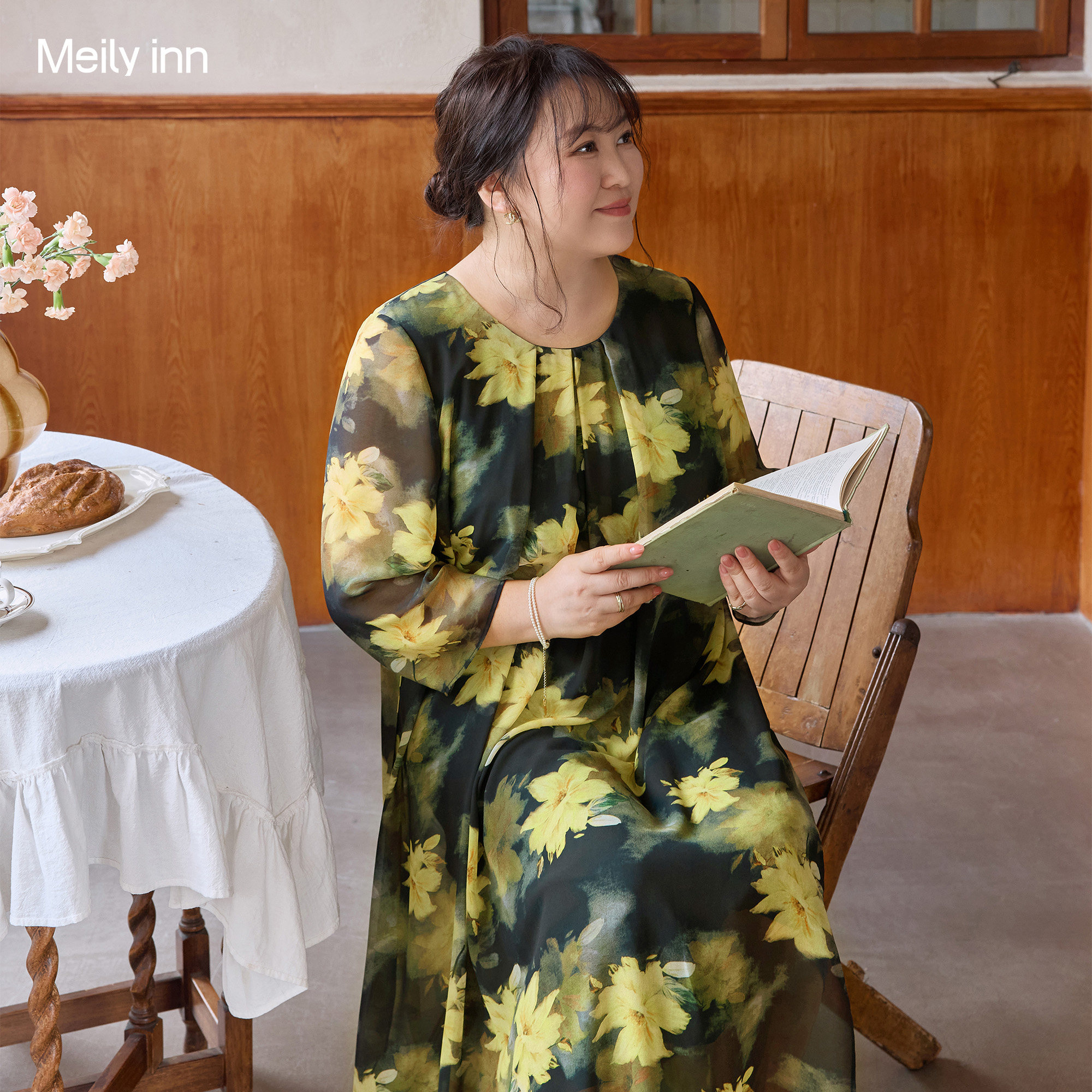 美丽客栈2026新款连衣裙夏季新中式胖MM复古高级感显瘦修身长裙
