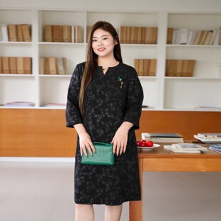 美丽客栈原创高端超大码 胖mm200斤加肥加大醋酸小个子连衣裙 女装