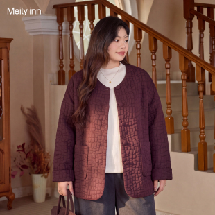 美丽客栈高端大码棉服女款2026新款秋冬季胖mm高级感夹棉轻薄外套