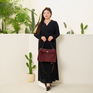 美丽客栈高端大码女装胖mm醋酸礼服连衣裙女秋冬新款高级感中长款