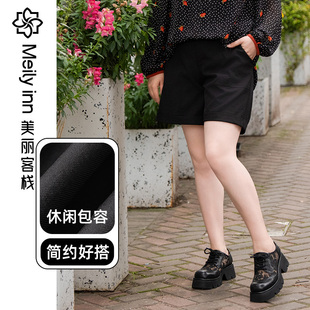 女夏季 胖mm高腰短裤 美丽客栈悠然大码 宽松显瘦阔腿裤 休闲百搭
