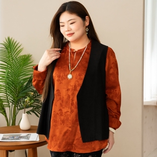 【丹霞醉】美丽客栈重磅纯色大码女装显瘦复古优雅醋酸提花衬衫女