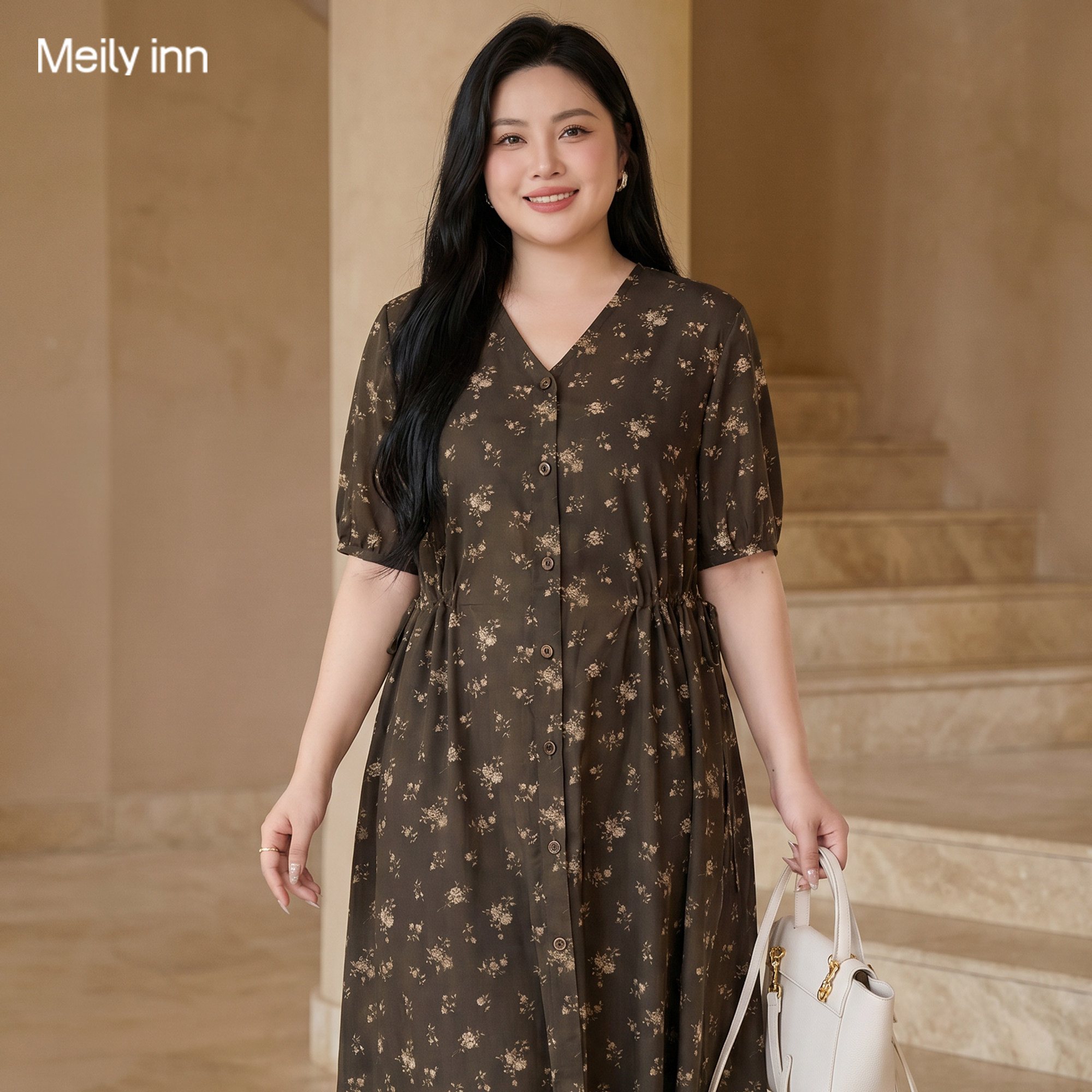 美丽客栈原创高端大码女装胖mm200斤加肥加大印花复古开衫连衣裙