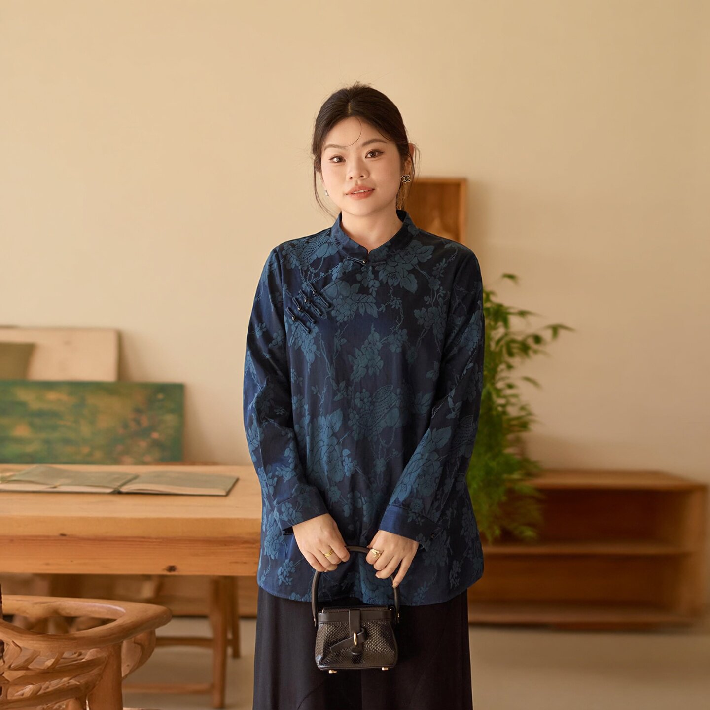 美丽客栈高端大码女装胖mm显瘦新中式国风漂亮上衣设计感小众衬衫