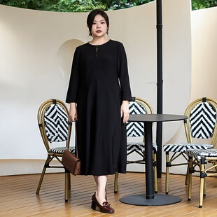 美丽客栈节节高升连衣裙秋重工长短款大码女装宽松复古优雅连衣裙